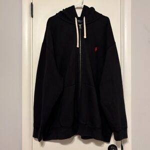 Polo Ralph Lauren Men's Big Classic Full-Zip Hoodie Sweatshirt 4XB Black Logo